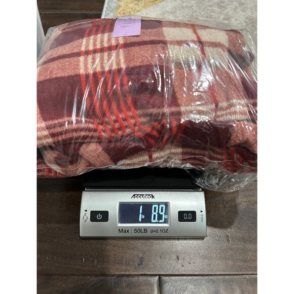 Vintage Sears Genuine Beacon Plaid Red Beige Long Open Front Robe - Picture 8 of 8